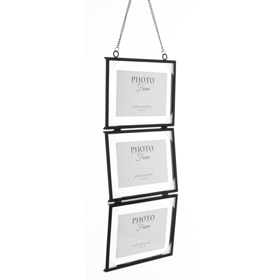 Ramki 3 szt. wiszące i połączone 64x20x15 cm CONNESSIONE czarne