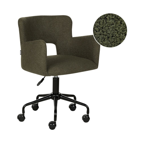 Krzesło biurowe Obrotowy SANILAC Boucle Ciemnozielony