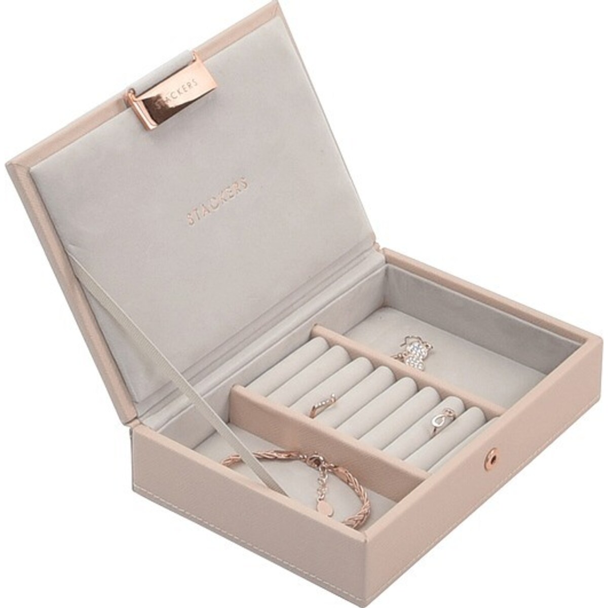 Szkatułka Stackers mini jasnoróżowa z pokrywką