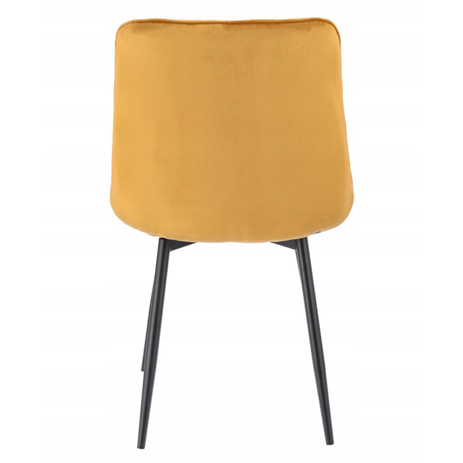 Krzesło tapicerowane welurowe MISTY musztardowe
