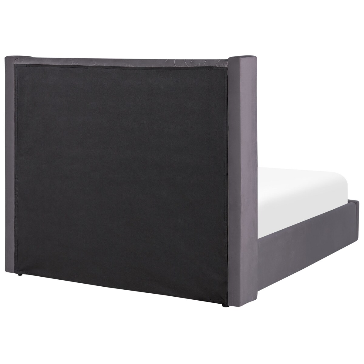 Łóżko z pojemnikiem welurowe 140 x 200 cm szare LUBBON