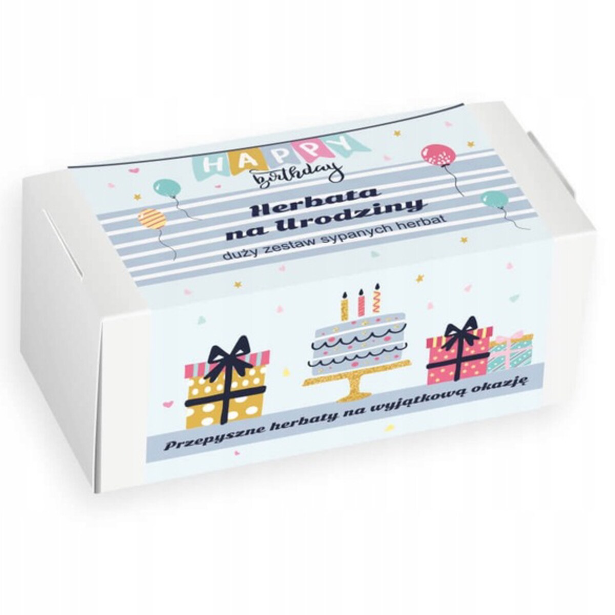 Wyjątkowy zestaw z herbatą smakową w saszetkach na 50 60 70 80 urodziny