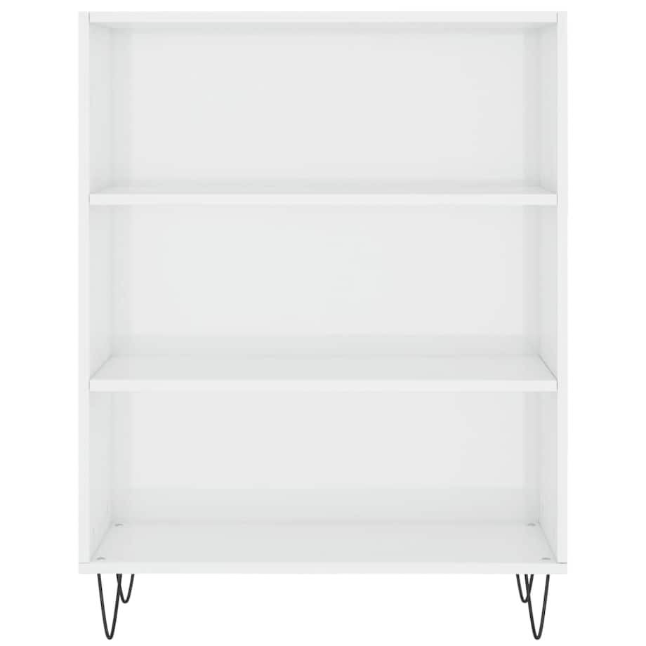 vidaXL Regał, biały, połysk, 69,5x32,5x90 cm, materiał drewnopochodny