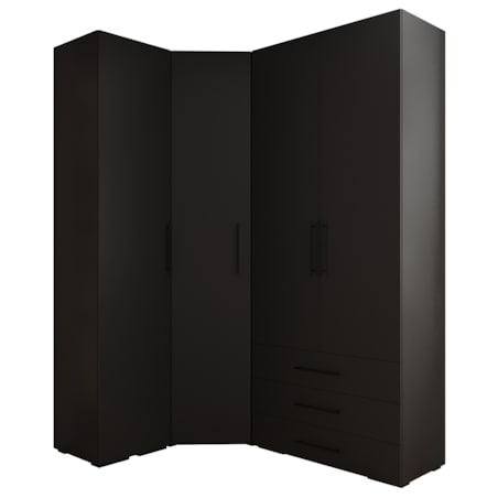 Garderoba wysoka do przedpokoju INOVA 3 Z6 czarny+czarny