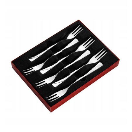 Widelczyki do Ciasta Tortu Gerlach Valor Połysk Stal Nierdzewna 6 Elementów