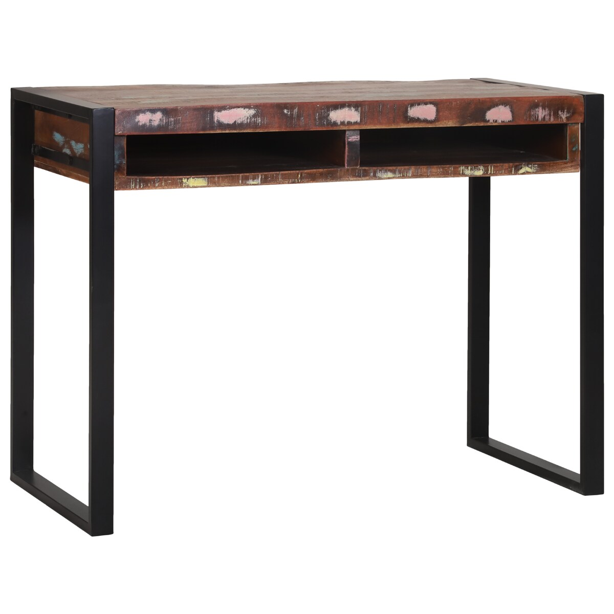 vidaXL Toaletka z lustrem Wielokolorowa 100x50x75 cm z litego drewna z odzysku