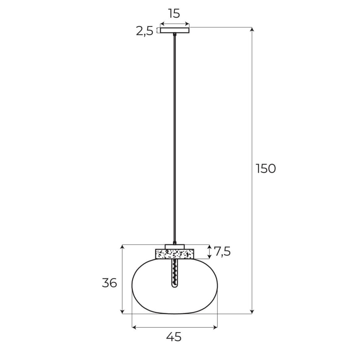 Wisząca lampa nad stół Moonstone P0518 Maxlight bursztynowa biała