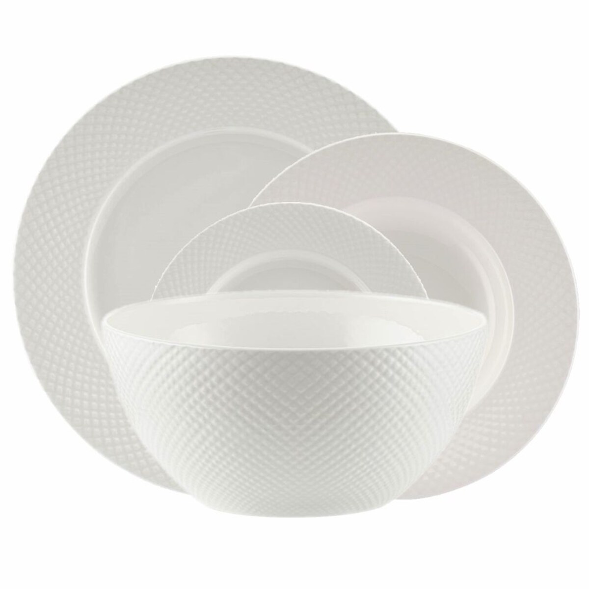 VILLA ITALIA Serwis obiadowy porcelanowy na 6 osób BARI WHITE