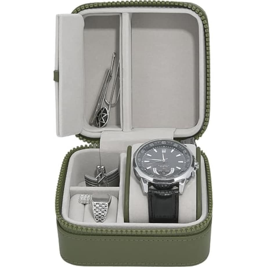 Pudełko podróżne na biżuterię i zegarek Stackers Canvas zielone