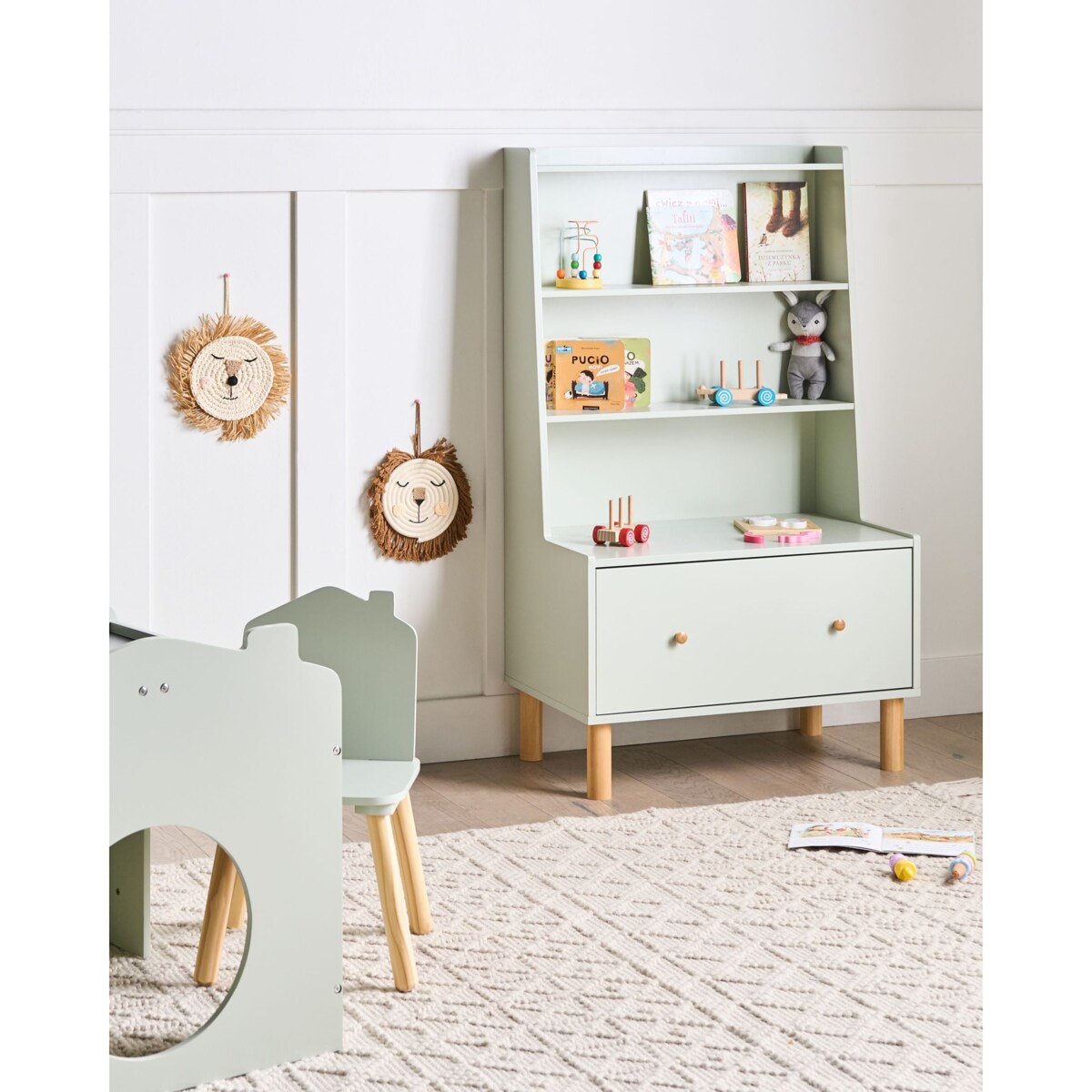 Regał na książki 3 półki QUILPIE 120 cm Jasnozielony