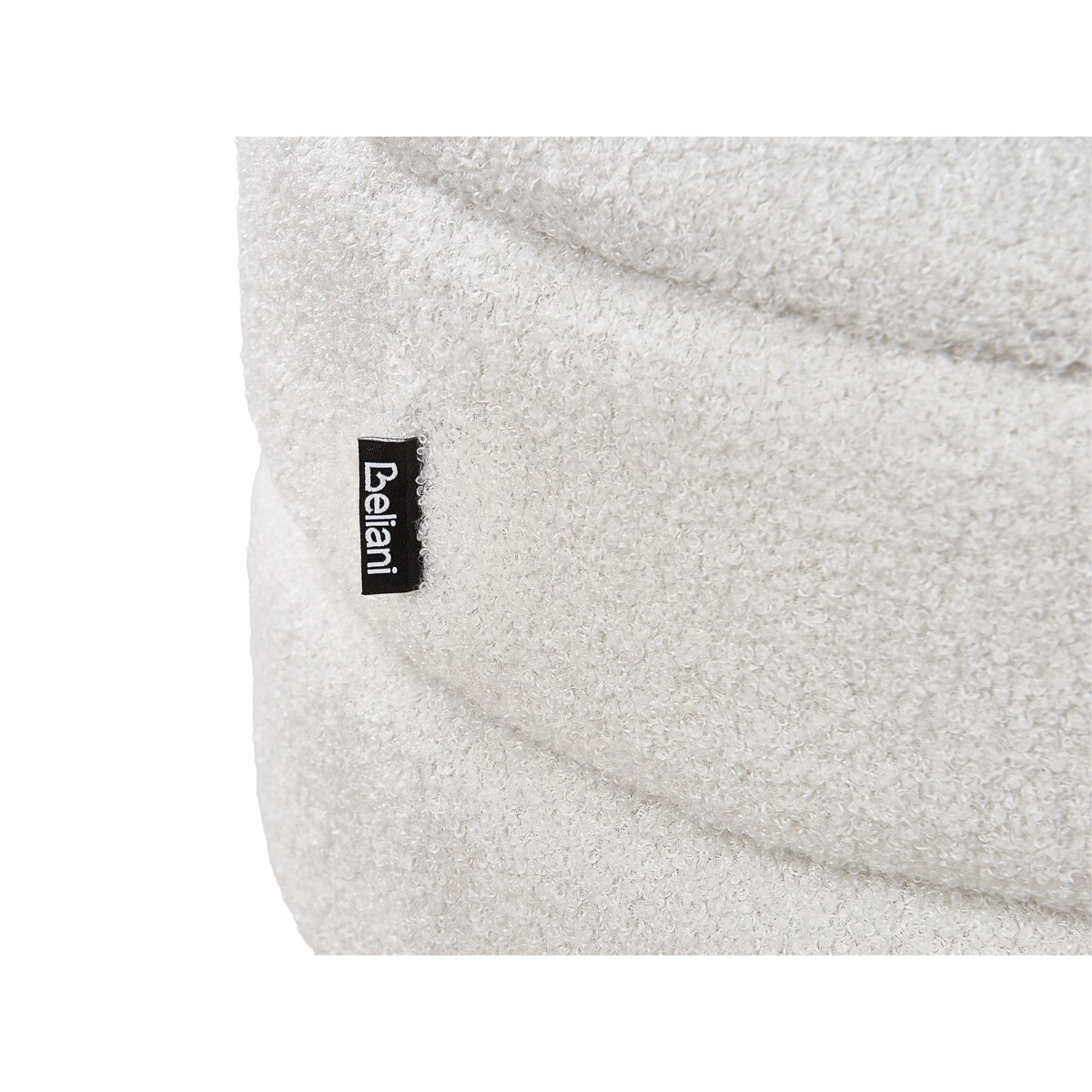 Stołek ze schowkiem boucle biały OKATON