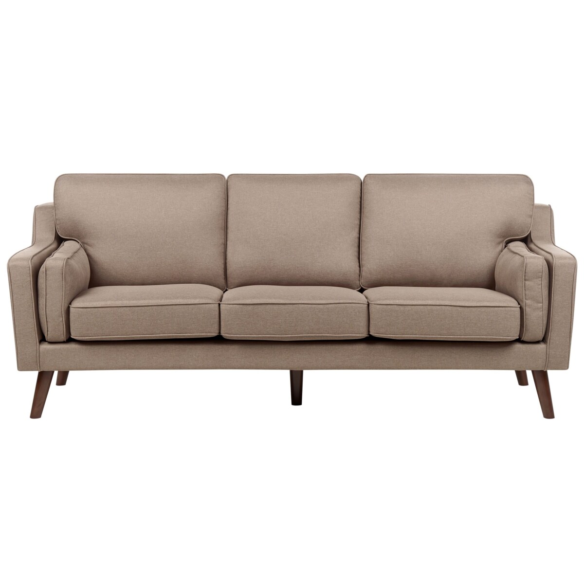 Sofa 3-osobowa tapicerowana brązowa LOKKA