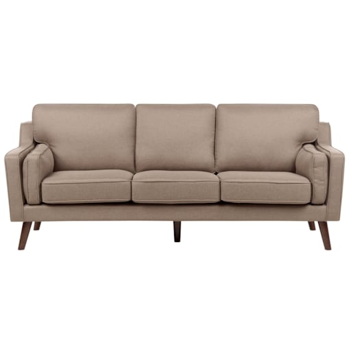 Sofa 3-osobowa tapicerowana brązowa LOKKA