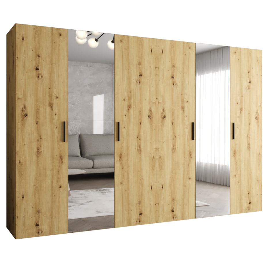 Szafa uchylna otwierana BARI 2 300 wys. 202 cm Artisan + u. Czarny