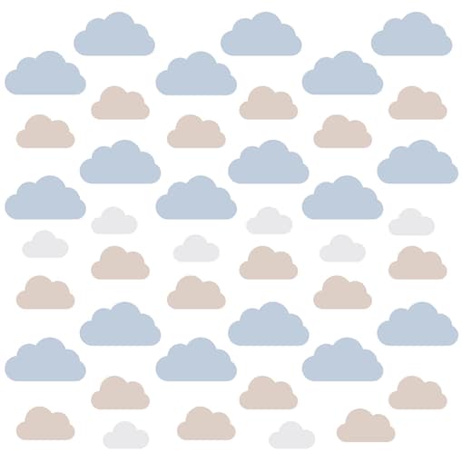 Naklejki Na Ścianę Dla Dzieci Niebieskie Chmurki Beżowe Chmury Boho Zestaw 60x30cm