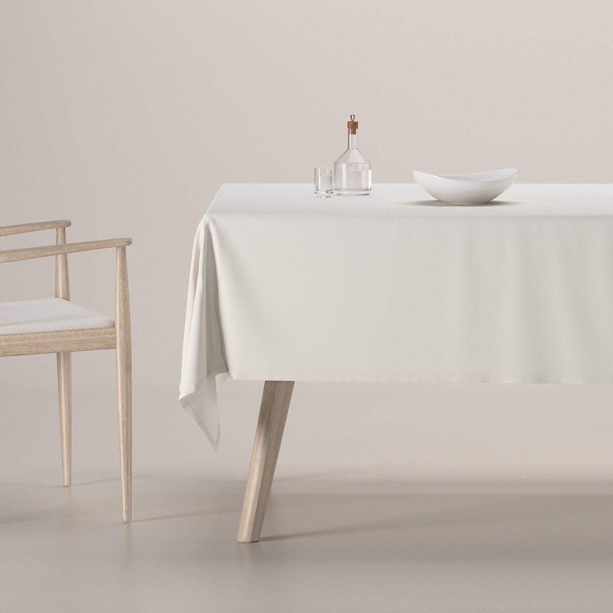 Obrus prostokątny 100 x 100 cm satynowa biel