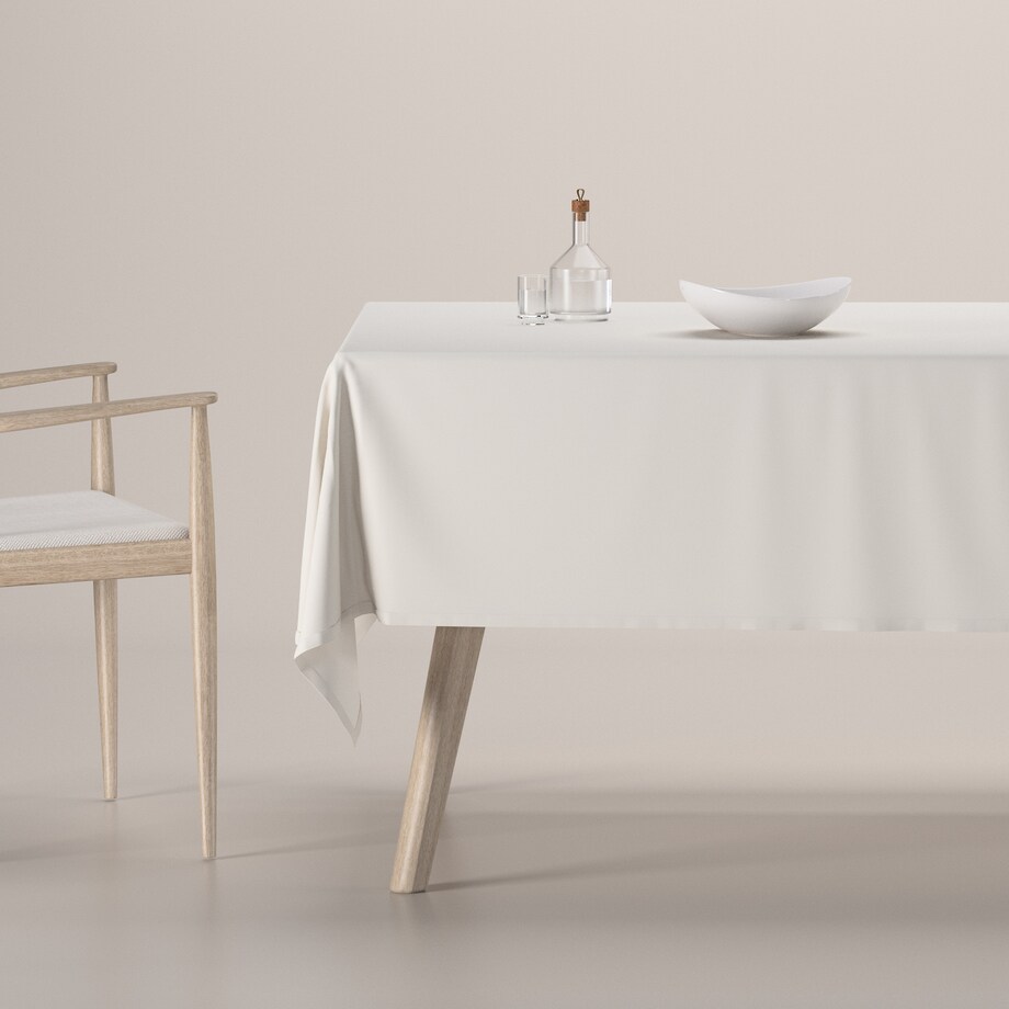 Obrus prostokątny 100 x 100 cm satynowa biel