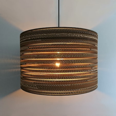 Cylindryczna lampa wisząca z tektury - TAMBURO 55