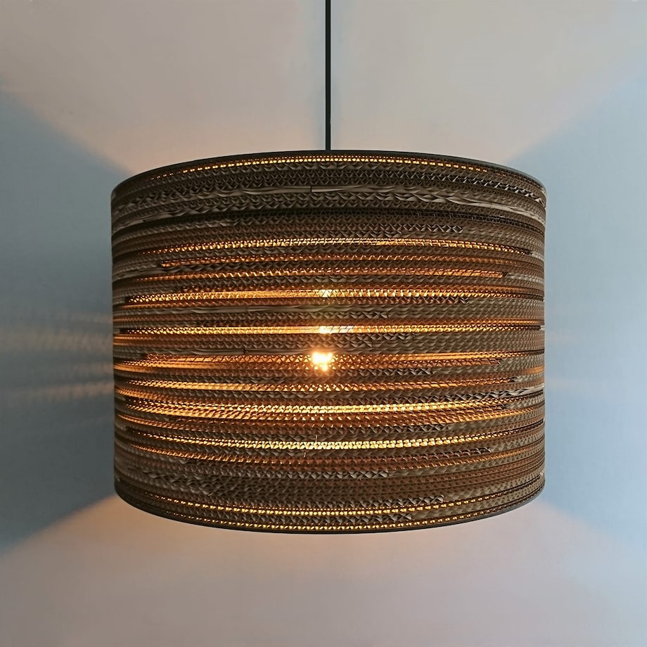 Cylindryczna lampa wisząca z tektury - TAMBURO 55