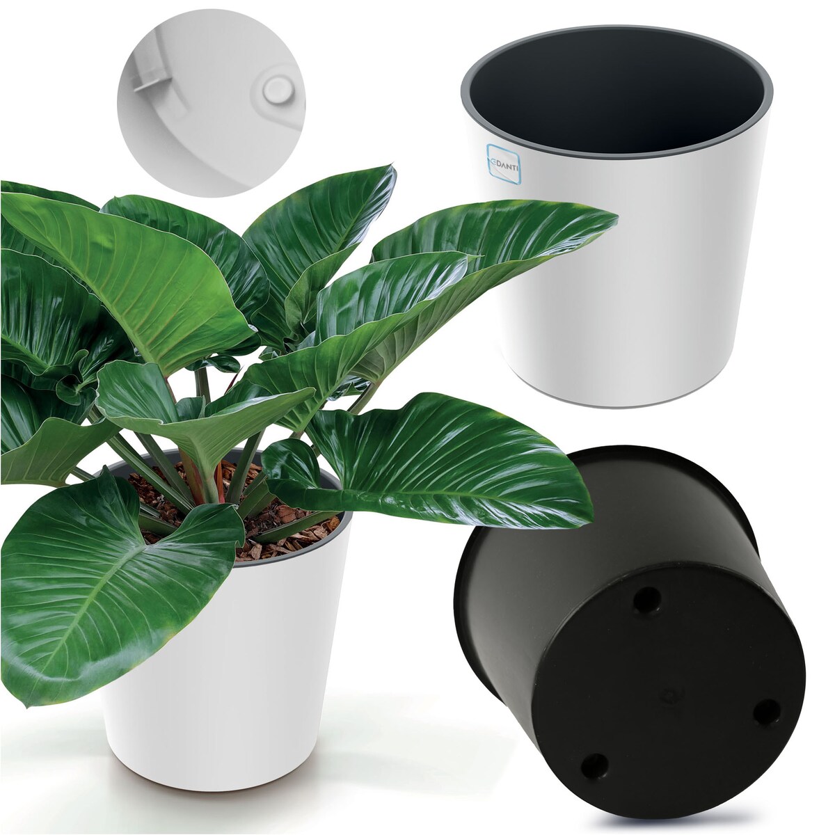 Doniczka Donica Ogrodowa 25 Cm Okrągła Na Taras Do Ogrodu Domu Biała