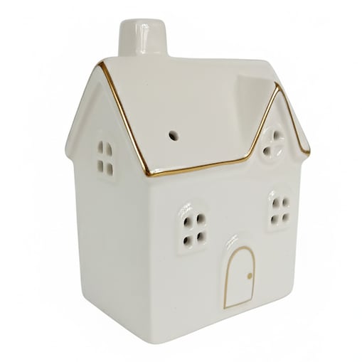 Domek Porcelanowy Ozdoba Na Parapet 12,5 Cm Świąteczna Led Na Baterie Boże Narodzenie