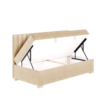 Mesonica Łóżko Chill, linie beżowe, 90x200