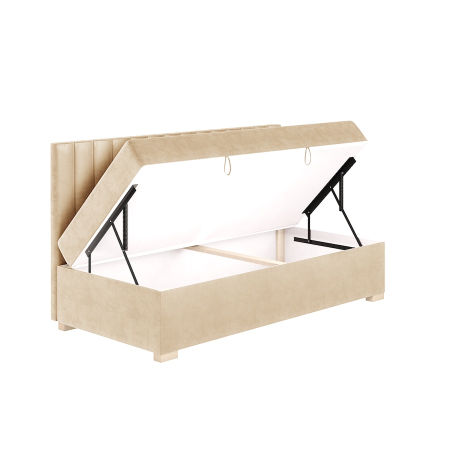 Mesonica Łóżko Chill, linie beżowe, 90x200