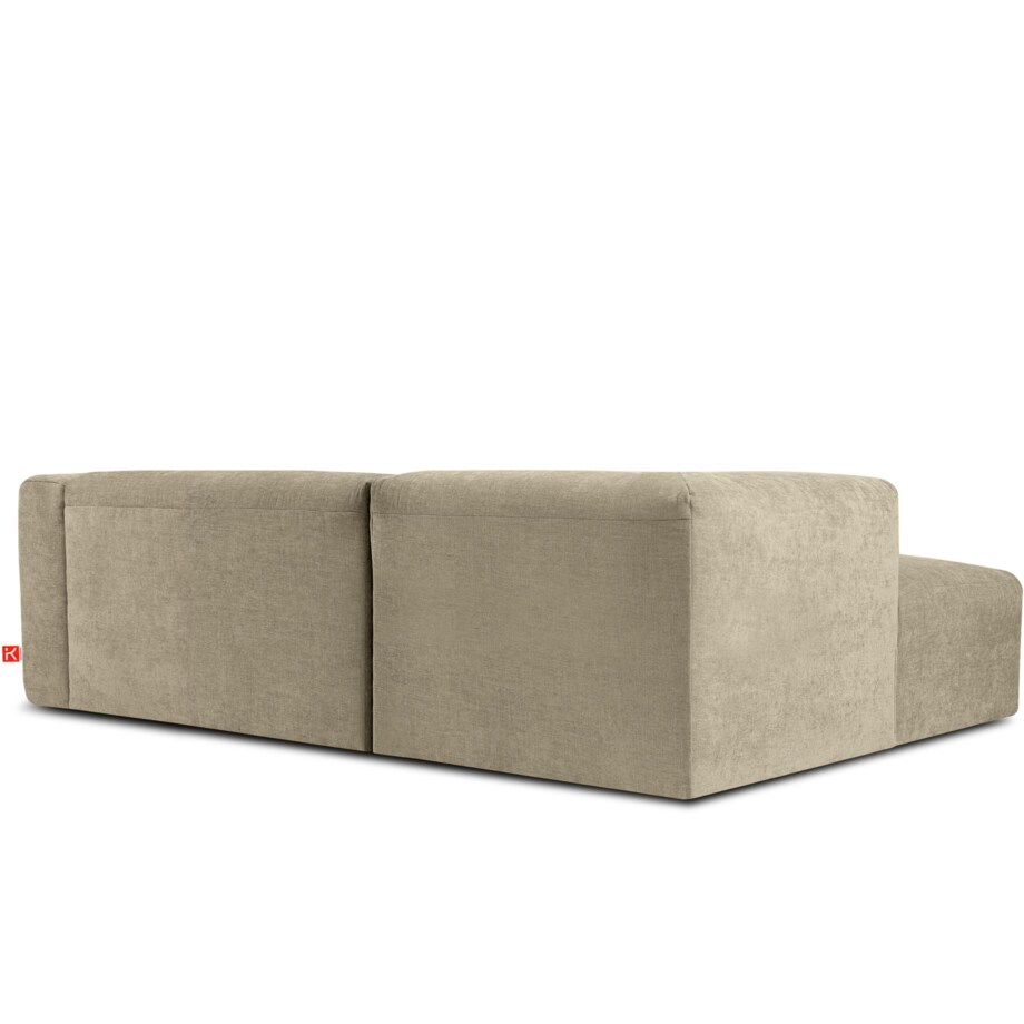 KONSIMO BUFFO Narożnik prawy 3/4-osobowy z wyjątkowo miękkim siedziskiem, kolor piaskowy