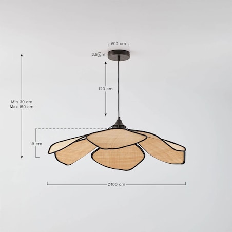 Lampa sufitowa czarno-beżowa Benavid Ø100 cm