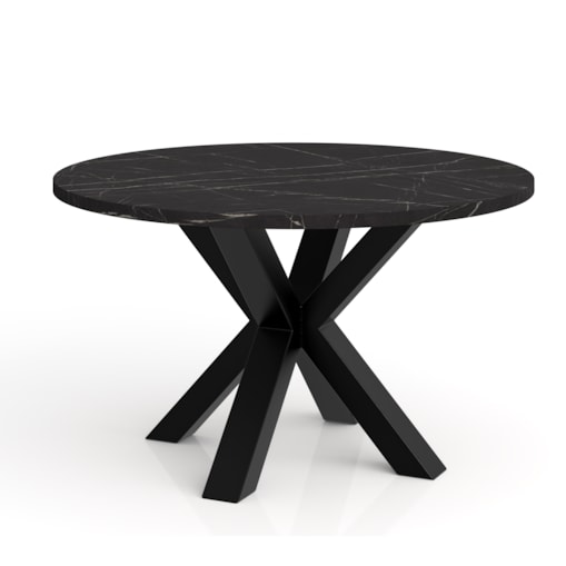 Stolik kawowy NEO okrągły 90 cm, metalowa podstawa- marmur czarny