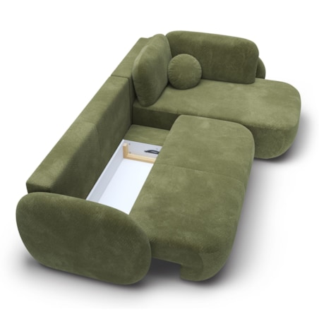 Nowoczesny Narożnik rozkładany OLIVIO II, prawy, zielony