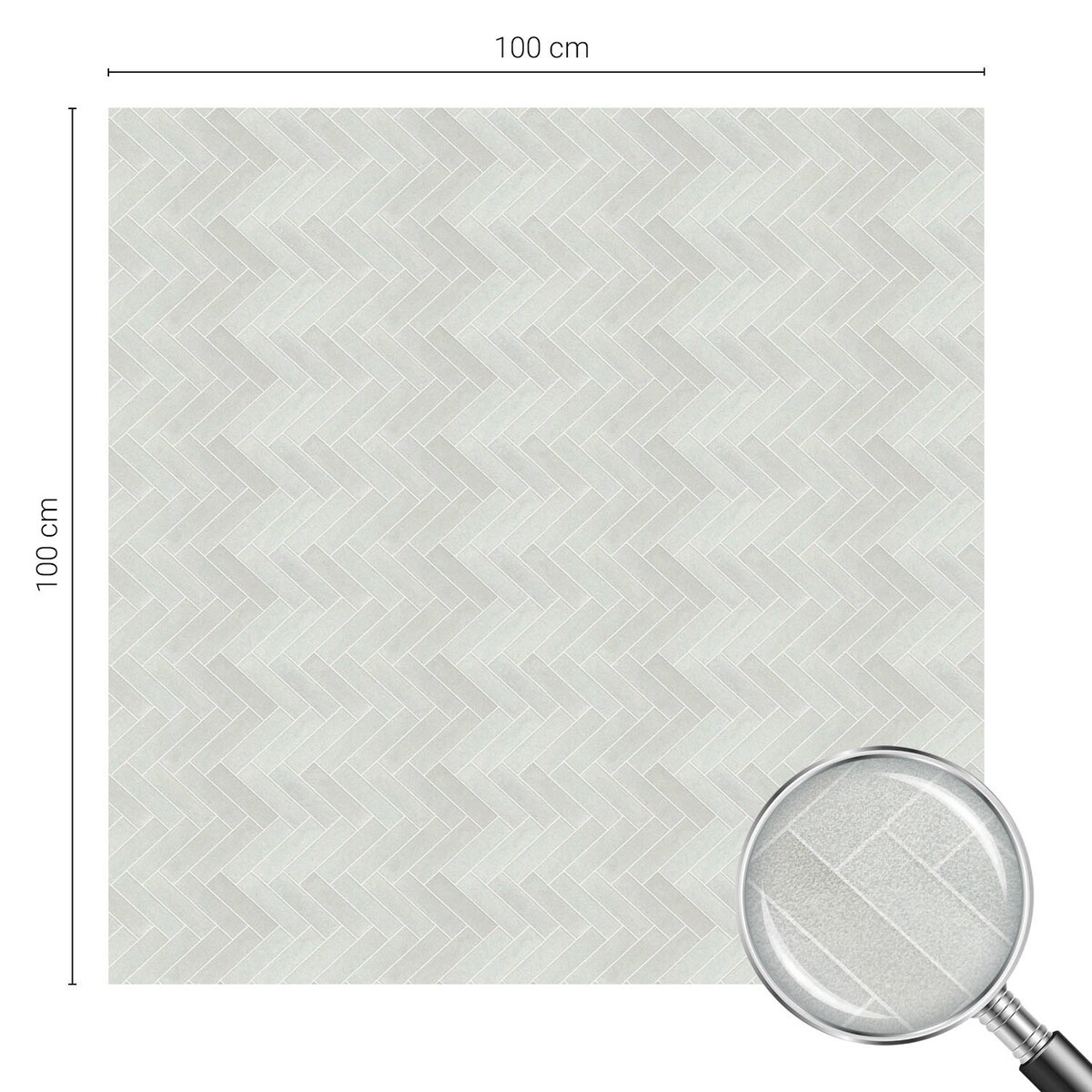 Naklejka na okno dekoracyjna - Subtelny wzór jodełki szarego odcienia - 100x100 cm