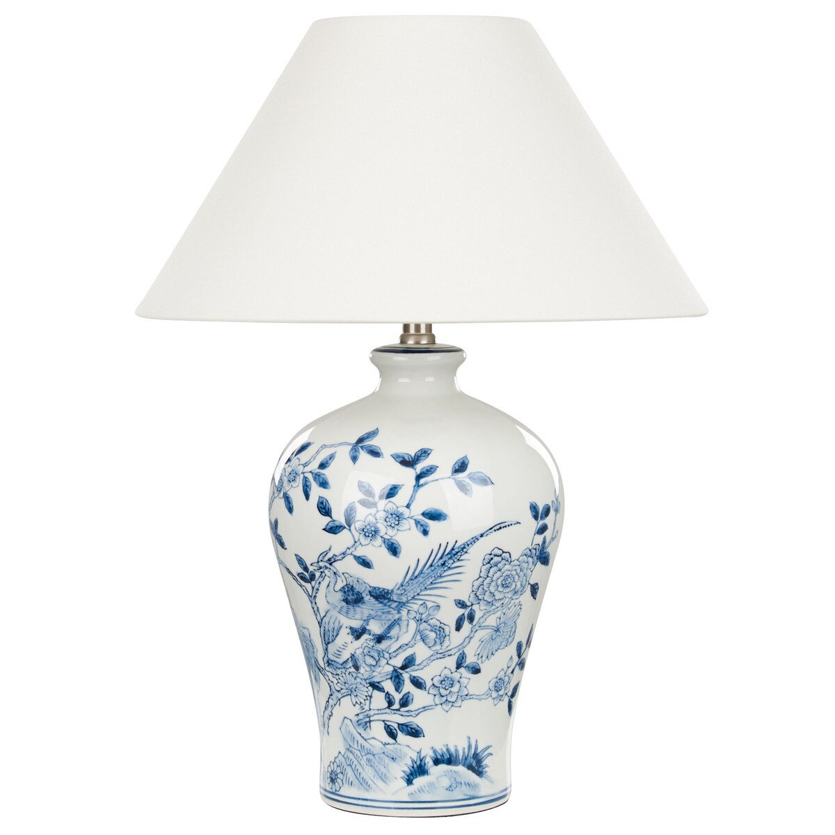 Lampa stołowa MAGROS Porcelana Biały/ niebieski