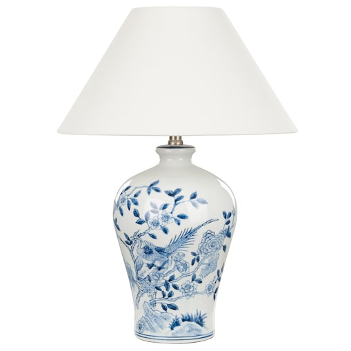 Lampa stołowa MAGROS Porcelana Biały/ niebieski