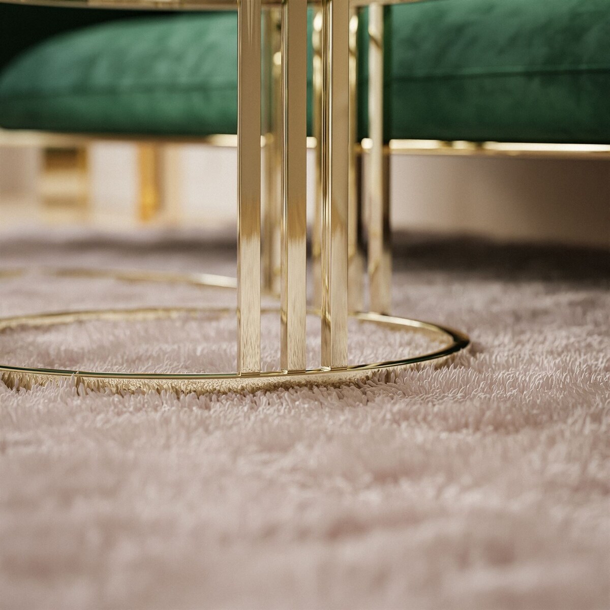 Stolik LORI 2w1 złoty chrom białe szkło