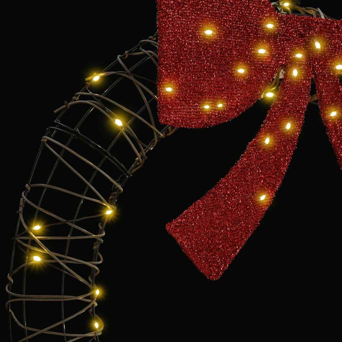 vidaXL Wianek z 60 diodami LED Ciepła biel 75 cm rattan