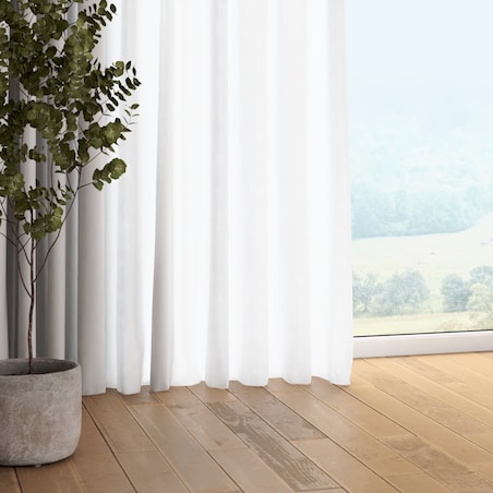 Zasłona na taśmie marszczącej 1 szt. 130x245 prześwitujący, złamana biel