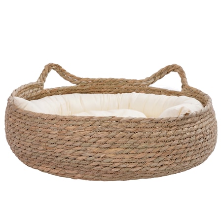 Miękkie Legowisko dla zwierząt w wiklinowym koszyku poduszka pies kot