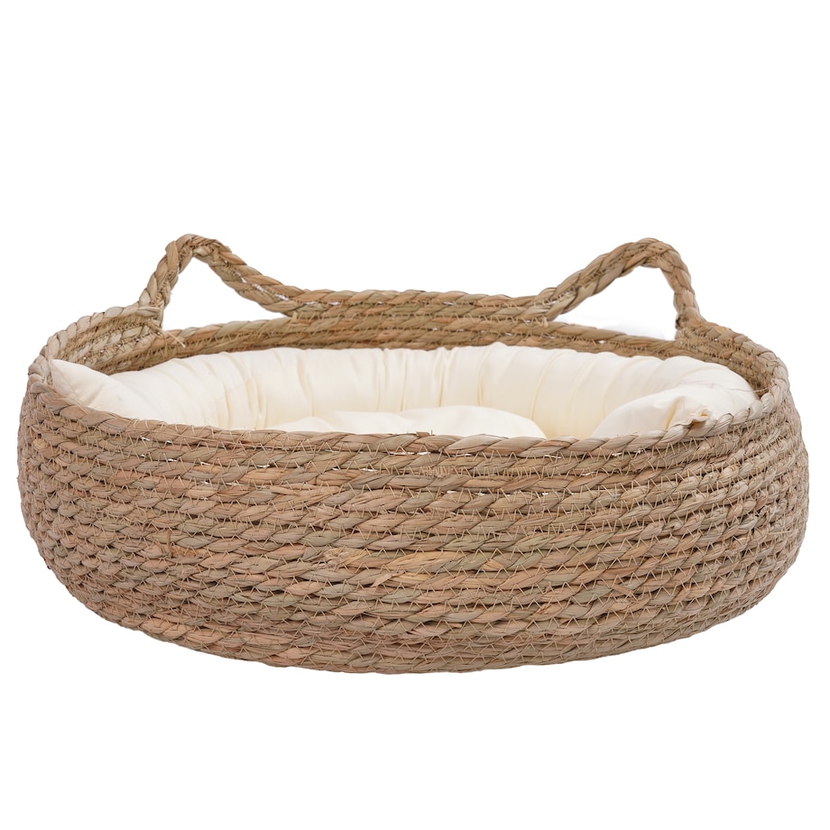 Miękkie Legowisko dla zwierząt w wiklinowym koszyku poduszka pies kot
