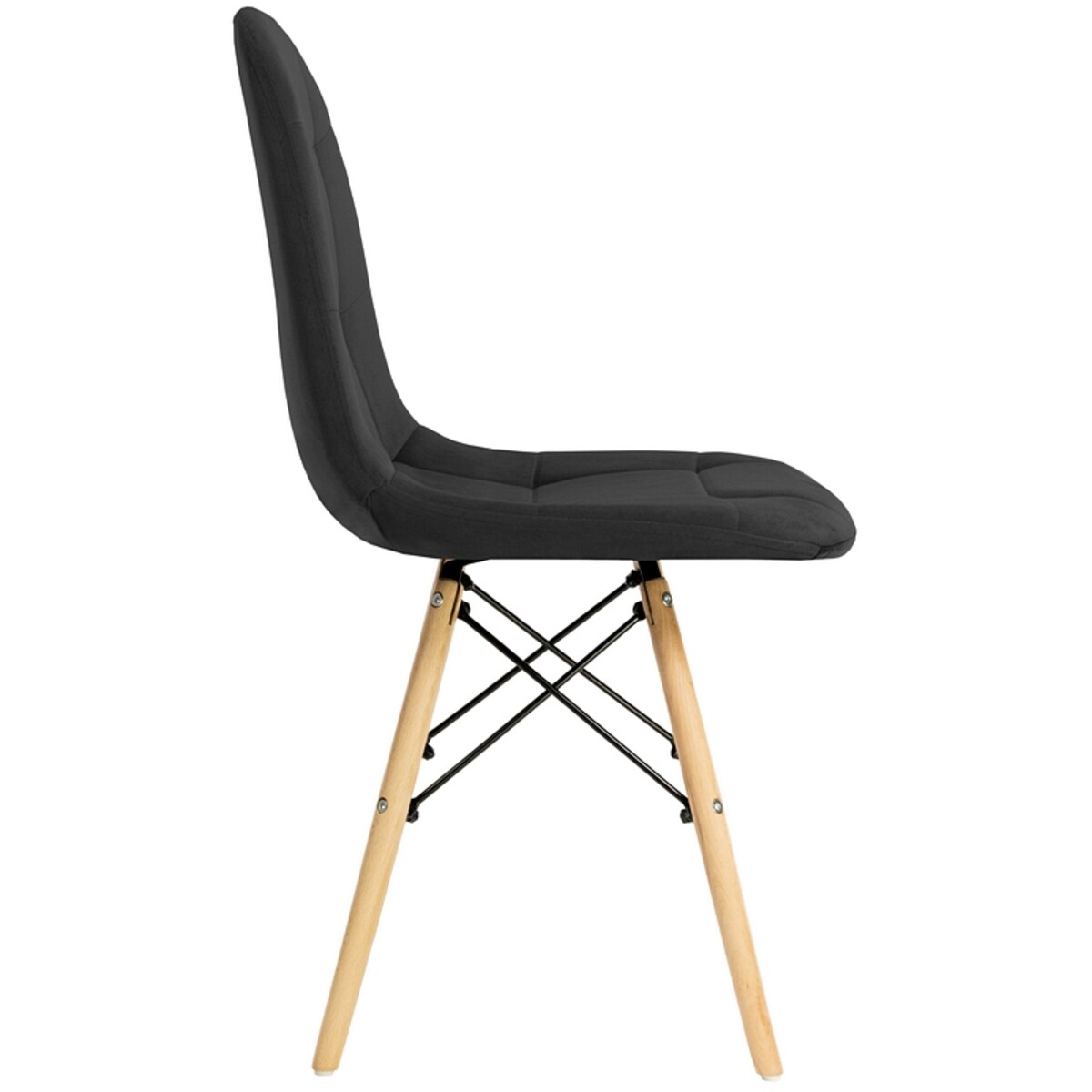 Krzesło tapicerowane skandynawskie nowoczesne welurowe czarne