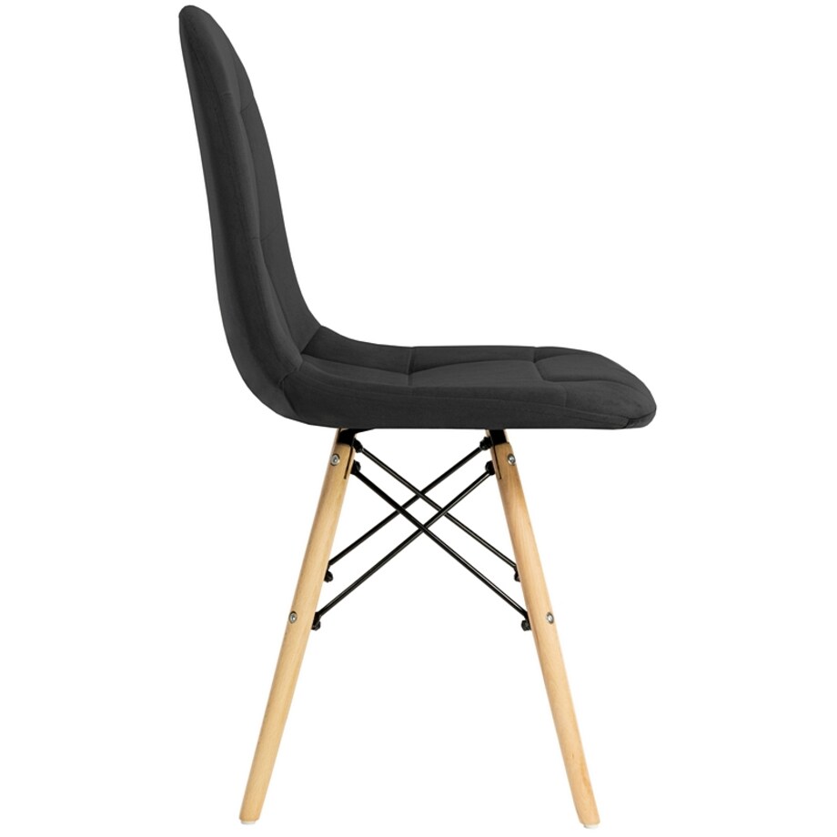 Krzesło tapicerowane skandynawskie nowoczesne welurowe czarne