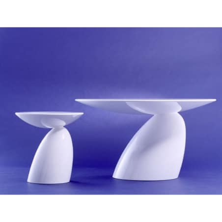 Designerski stolik Fungo do pokoju okrągły stół biały, King Home