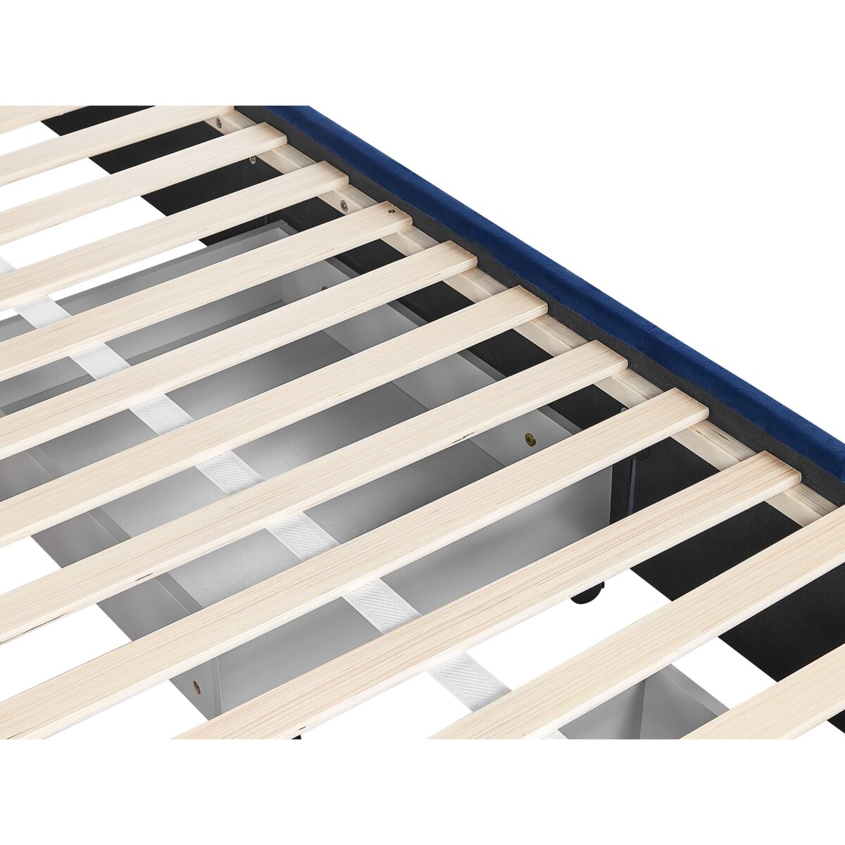 Łóżko welurowe 140 x 200 cm niebieskie LIEVIN