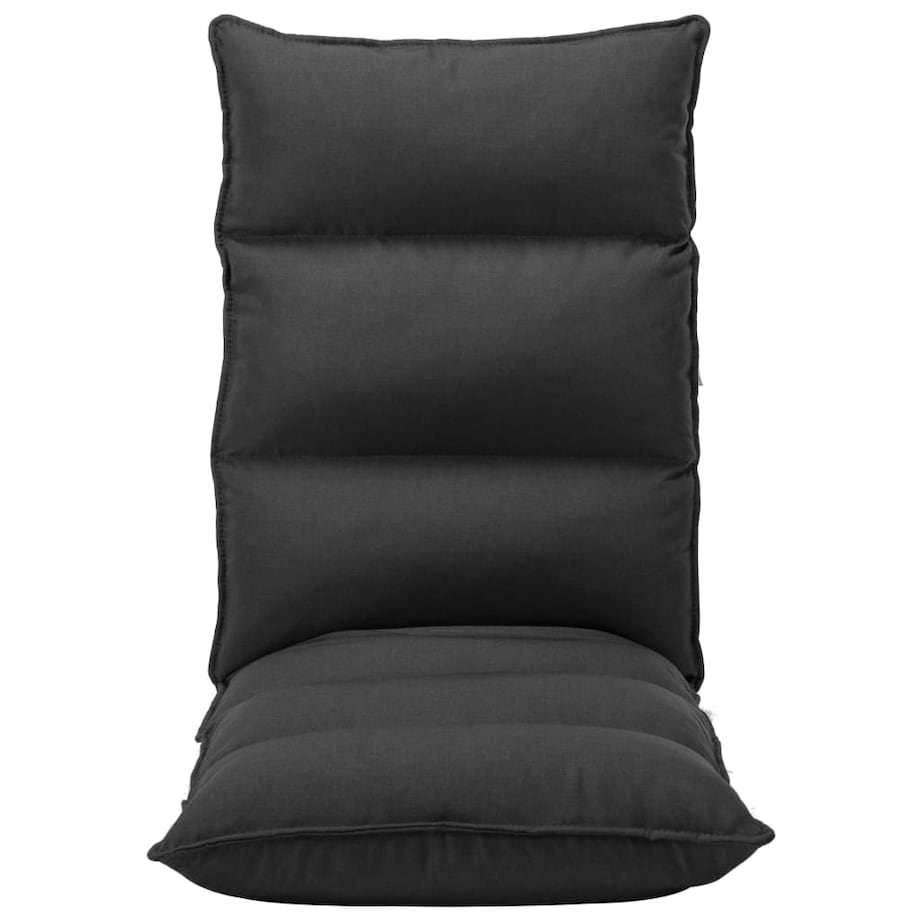 vidaXL Składane krzesło podłogowe, czarne, tkanina