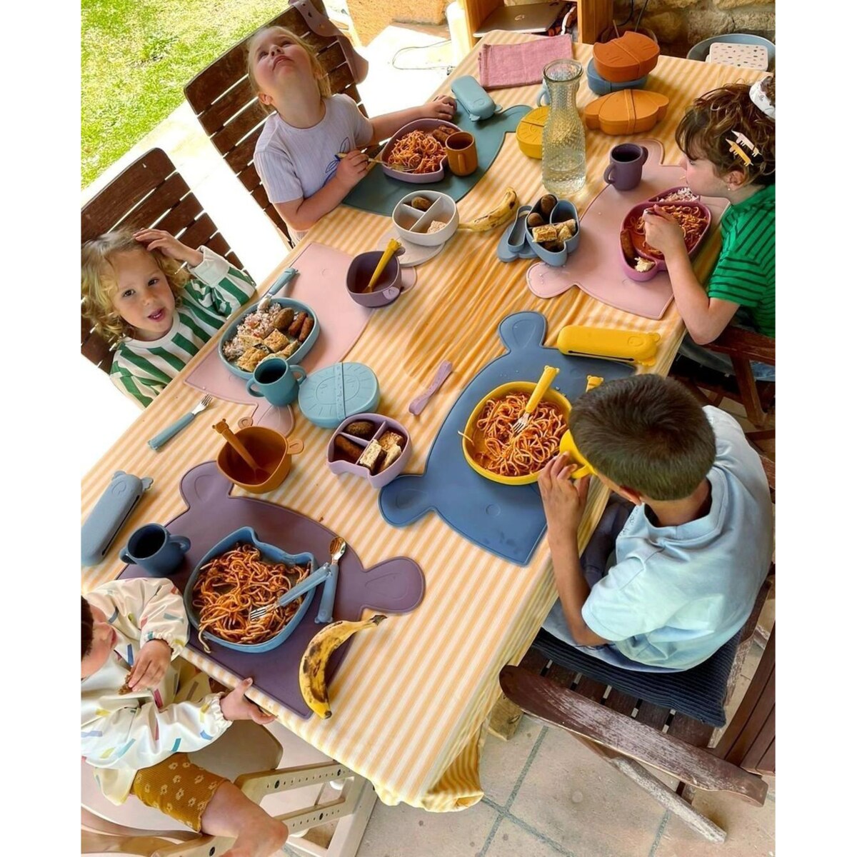 THE COTTON CLOUD silikonowy lunch box dla dzieci, Dog/Grey