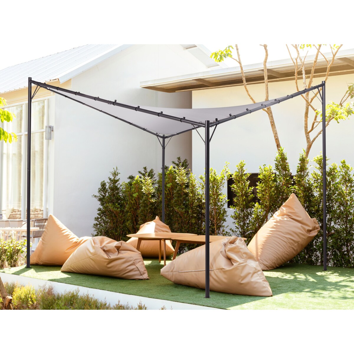 Pawilon ogrodowy AVENTINE Metal 300 cm 300 cm Szary