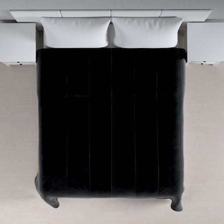 Narzuta pikowana w pasy Velvet 260x210 głęboka czerń