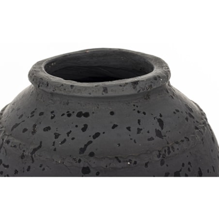 Wazon ceramiczny 24x19x19 cm ABARREL-2 czarny small