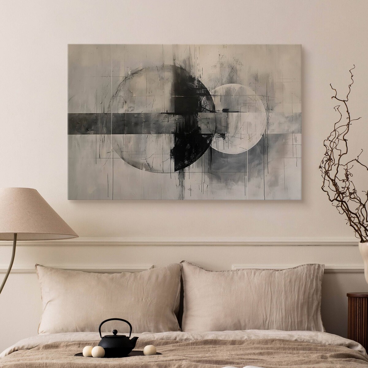 Obraz Na Płótnie Do Salonu Beton Abstrakcja Okręgi Nowoczesny Styl 120x80cm