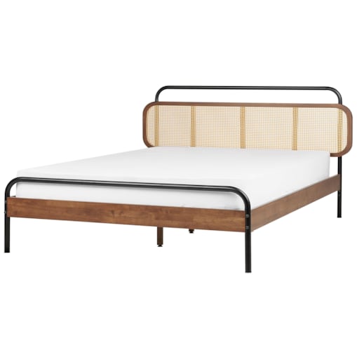 Łóżko drewniane 180 x 200 cm ciemne BOUSSICOURT